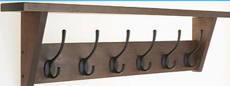 Headbourne 6 Black Hat & Coat Hooks On Shelf Unit