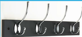 Headbourne 4 Black Hat & Coat Hooks On Shelf Unit