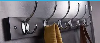 Headbourne 6 Black Hat & Coat Hooks On Shelf Unit