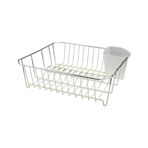 Chrome/Silicon Dip Dish Drainer - Cream