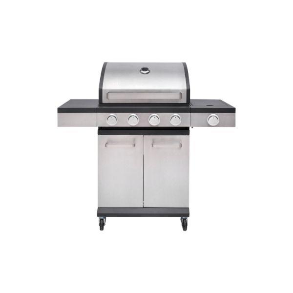 Oscar Pro SS 4 Burner Gas BBQ with Side Burner & Free Gas Regulator