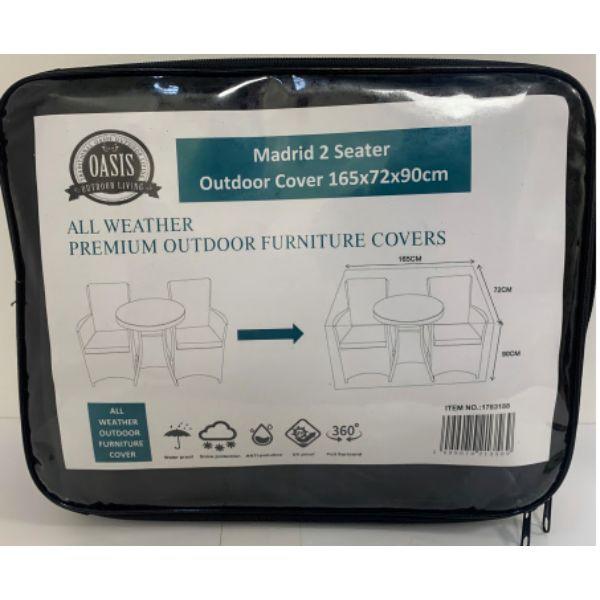 Oasis Madrid 2 Seater Rectangle Outdoor Cover 165Hx72Wx90D cm