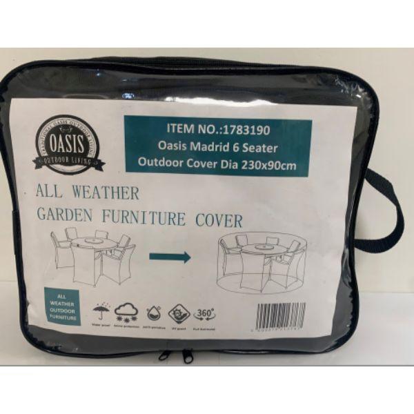 Oasis Madrid 6 Seater Outdoor Cover Diameter 230Wx90H cm