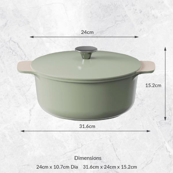 Cooksmart Casserole Pot 24cm Sage Green