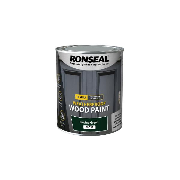 Ronseal 10Yr Weatherproof Paint Rgreen Gloss 750ml