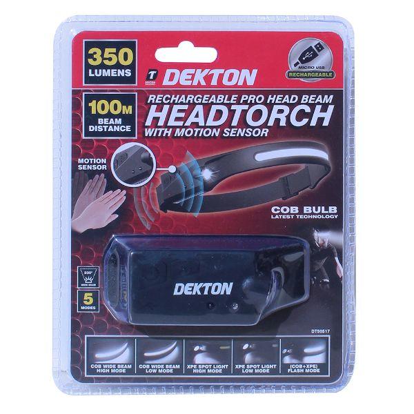 Dekton Pro Light Led Rechargeable Head Torch