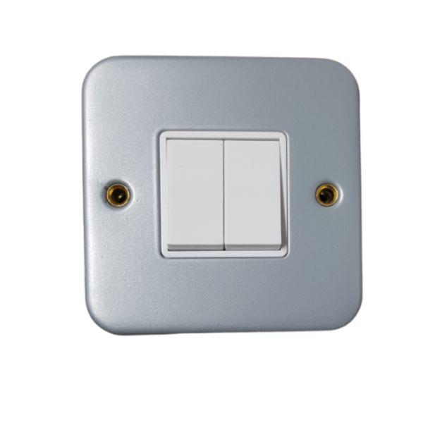 Metal Clad Plate Switch 2 Gang 2 Way (1)