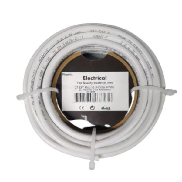 Phoenix 2182Y Round 3-Core White 0.75mm (10 M)
