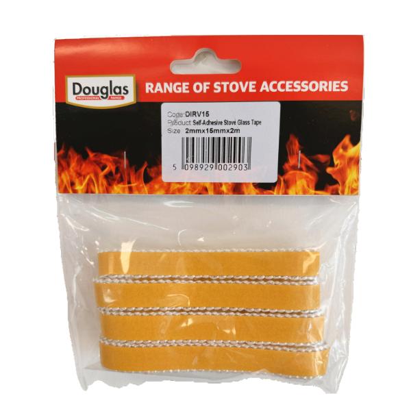 Douglas Self-Adhesive Stove Glass Tape 2mm x 15mm x 2m