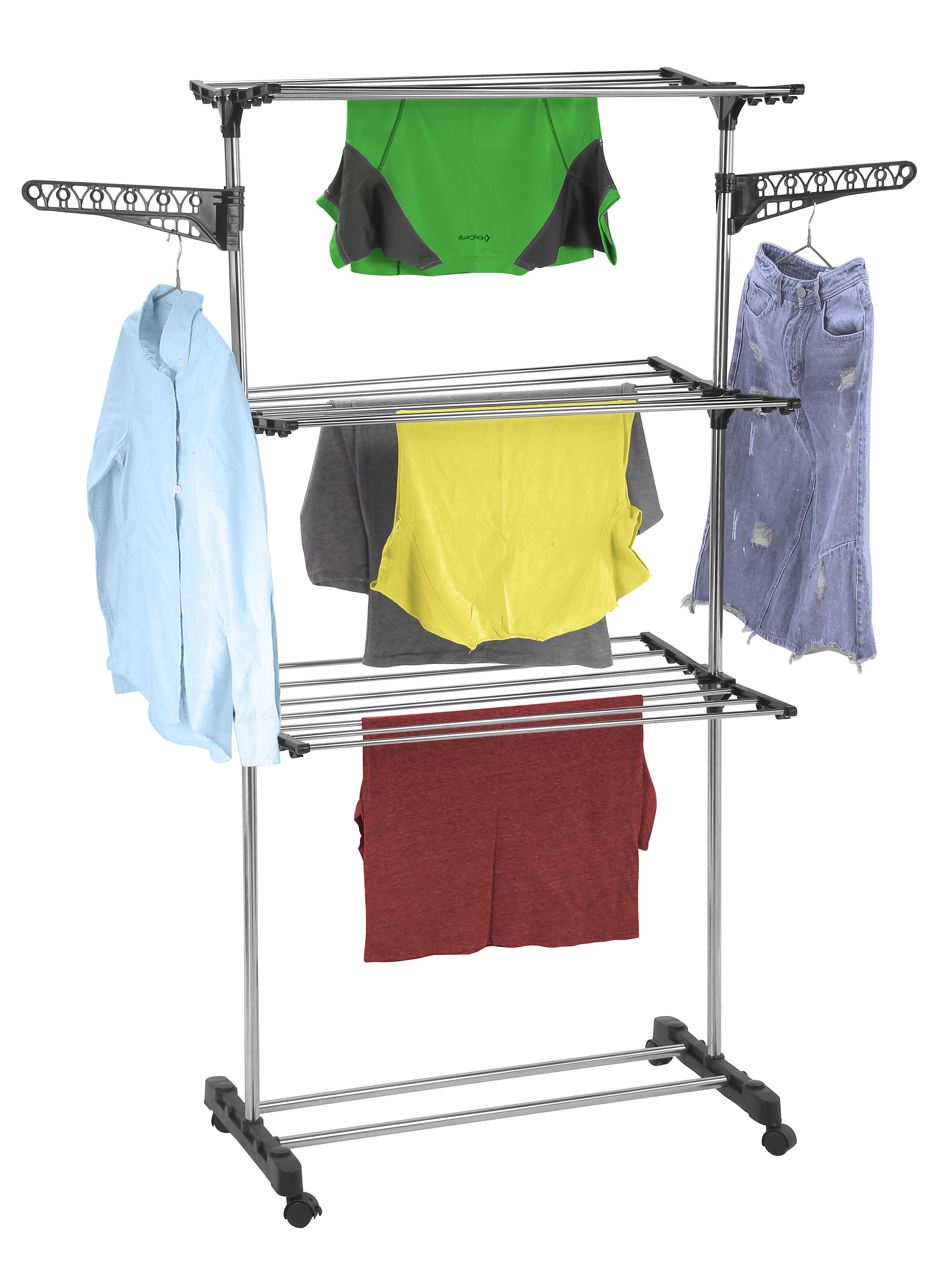 Silver & Black 3 Tier Clothes Airer