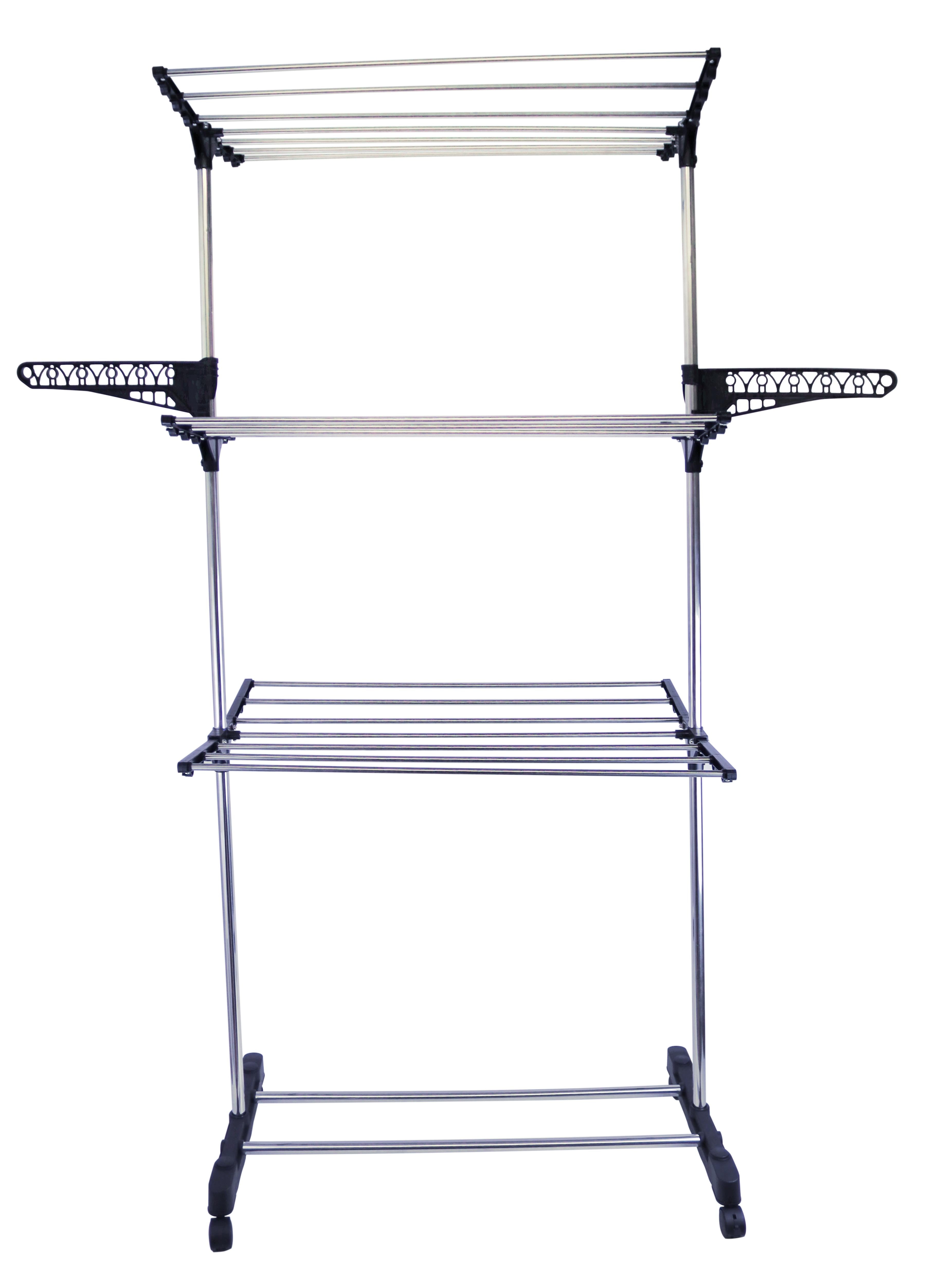 Silver & Black 3 Tier Clothes Airer