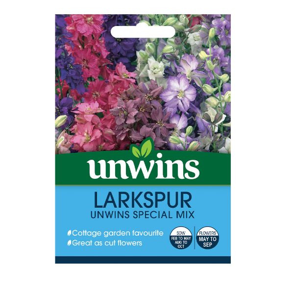 Unwins Seed Packet Larkspur Unwins Special Mix