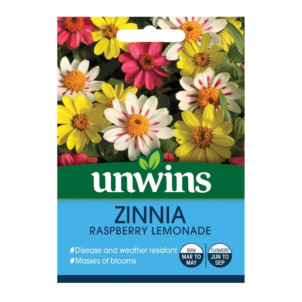 Unwins Seed Packet Zinnia Raspberry Lemonade