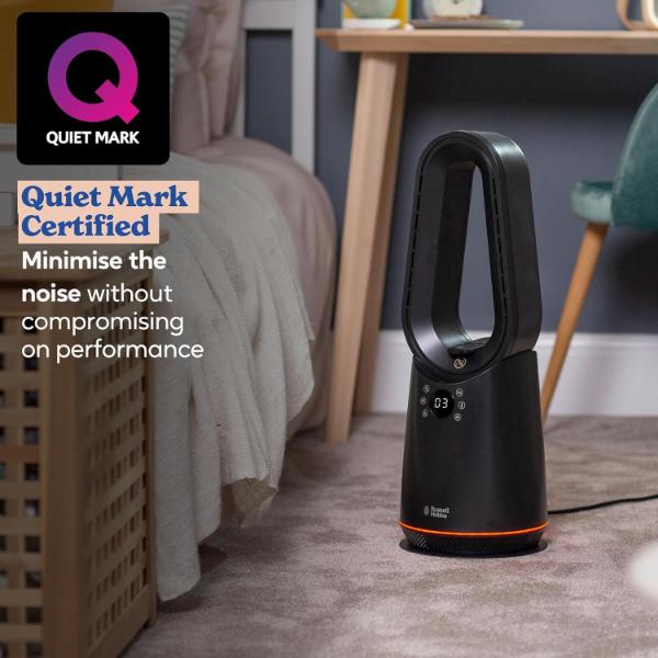 Russell Hobbs Black Bladeless Cool & Heat Fan