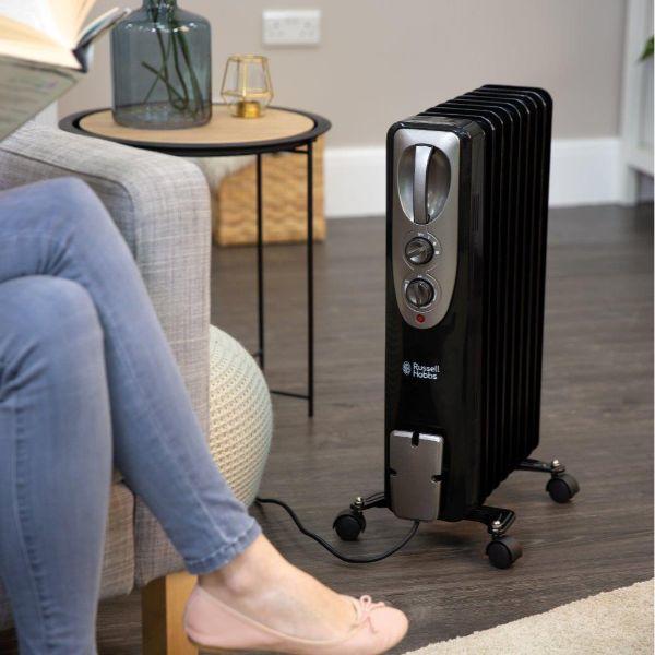 Russell Hobbs BLACK 2kw Oil Filled Radiator