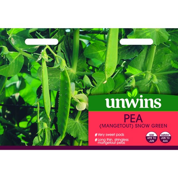 Unwins Seed Packet Pea (Mangetout) Snow Green (Snow Pea)