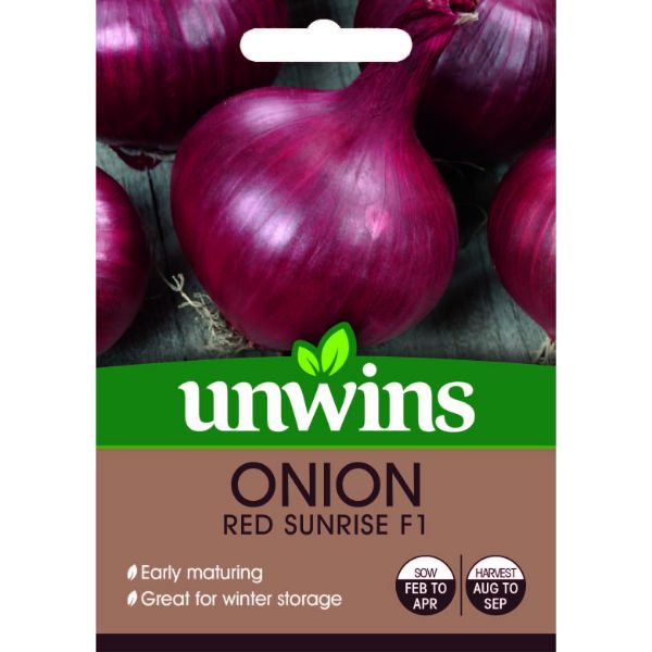 Unwins Seed Packet Onion Red Sunrise F1
