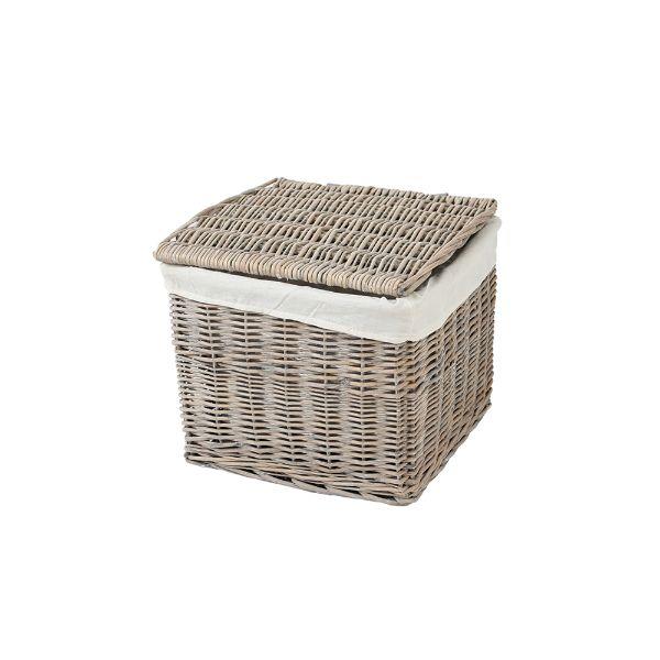 Country Homeware Grey Willow Trunk With Lid & Liner