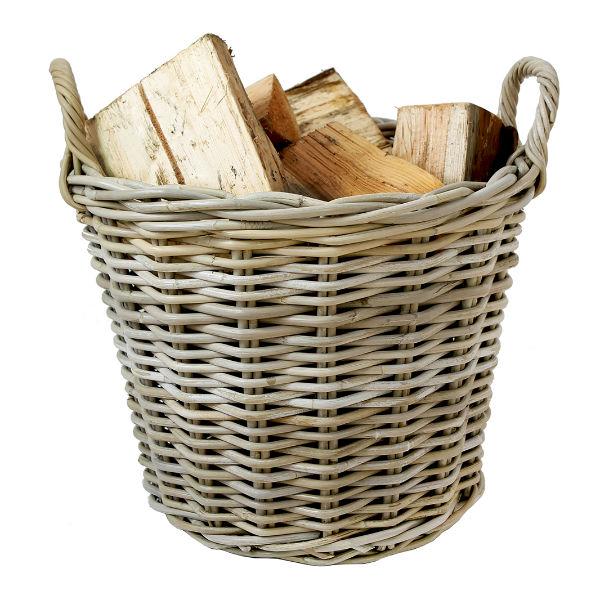 Round Kubu Log Basket