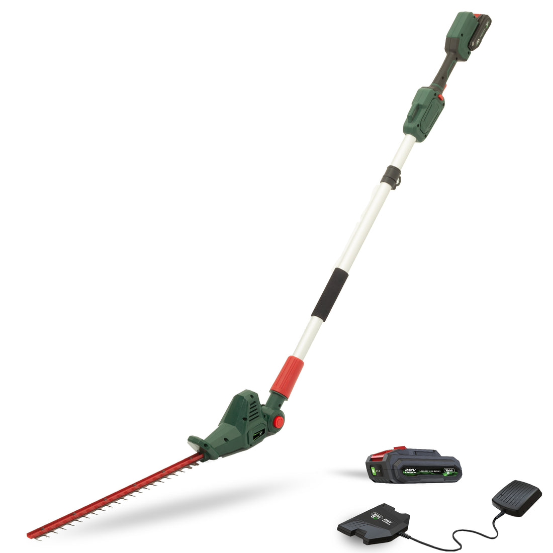 Webb Eco 20v Cordless 50cm Long reach Hedge Trimmer with 1 x 2ah battery & charger