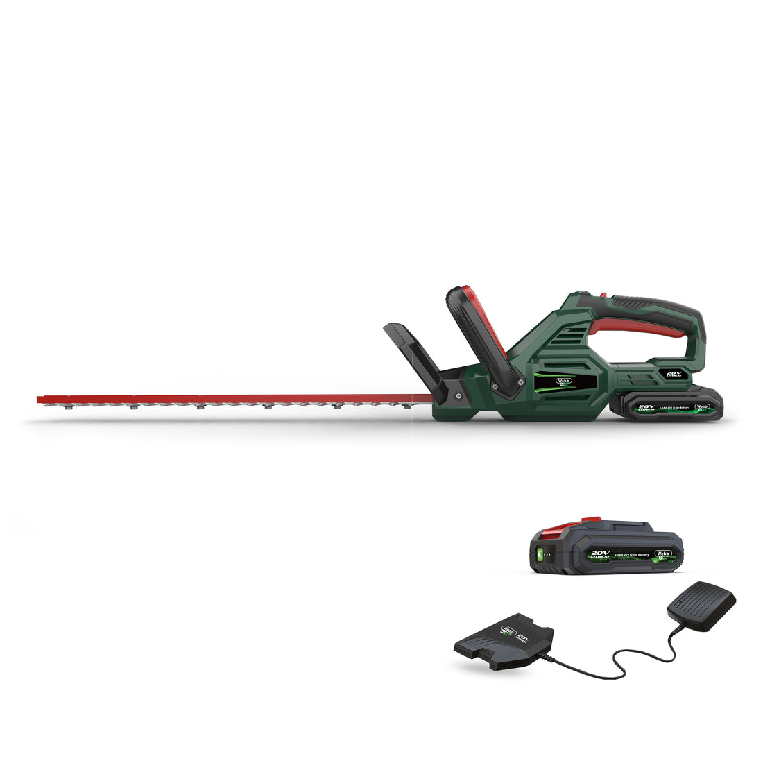 Webb Eco 20v Cordless 50cm Hedge Trimmer with 1 x 2ah battery & charger