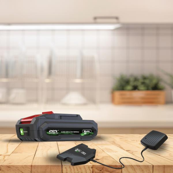 Webb Eco 20v Lithium Cordless Tiller with 1 x 2ah battery & 1 X 2ah charger