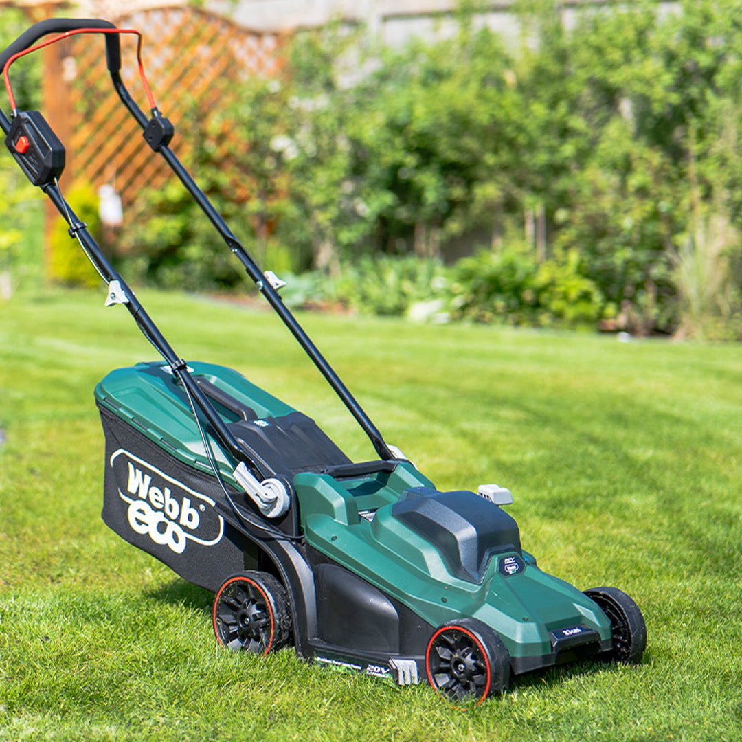 Webb Eco 20V Cordless Lawnmower 33cm with 1 x 4ah battery & charger