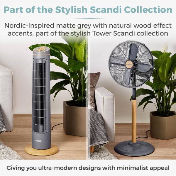 Tower Scandi 14" Tower Fan Grey