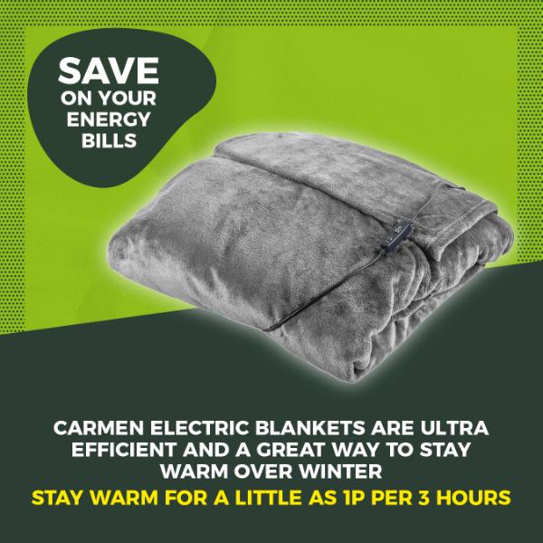 Carmen Wearable Heated Throw 183 x 155cm Grey