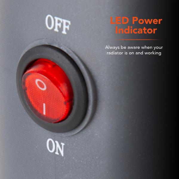 Warmlite 650W Oil Filled Radiator Grey