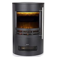 Elmswell 2000W Round Contemporary Stove Black