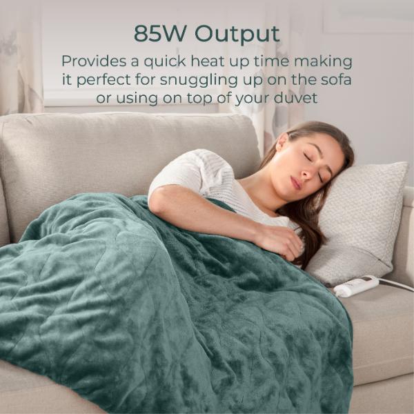 Carmen Heated Throw 160 x 130cm Sage Green