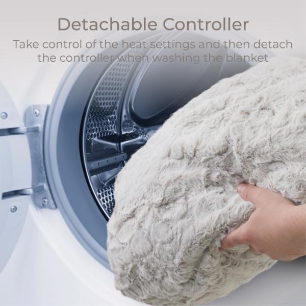 Carmen Heated Throw 160 x 130cm Faux Fur Winter Hare