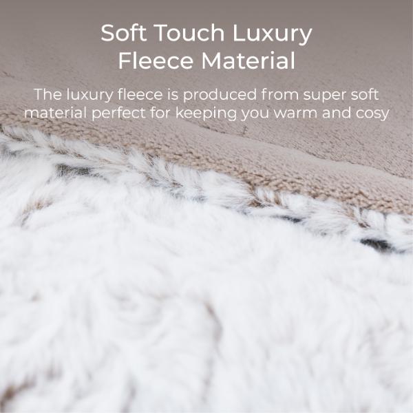 Carmen Heated Throw 160 x 130cm Faux Fur Winter Hare