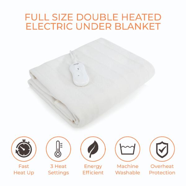 Carmen Double Heated Underblanket 135 x 120cm White