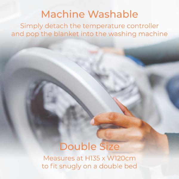 Carmen Double Heated Underblanket 135 x 120cm White