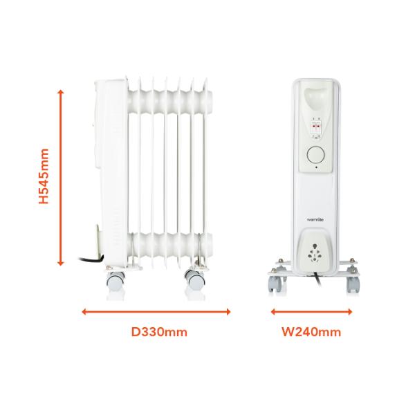 Warmlite 1500W Oil Filled Radiator White