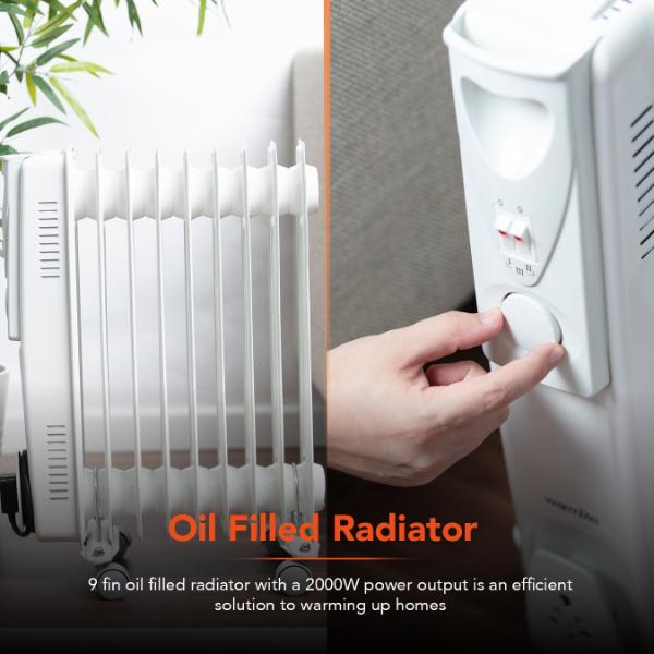 Warmlite 2000W Oil Filled Radiator White