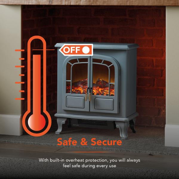 Warmlite Wingham 2KW Stove Fire Grey