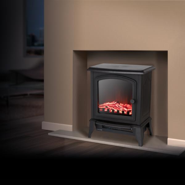 Warmlite Mable 2KWStove Fire Black