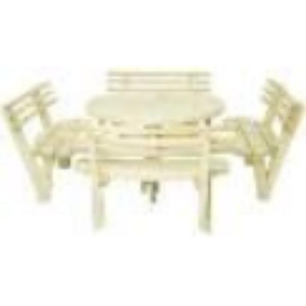 Round Wooden 8 Seater Outdoor Furniture Set