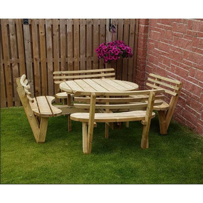 Round Wooden 8 Seater Outdoor Furniture Set