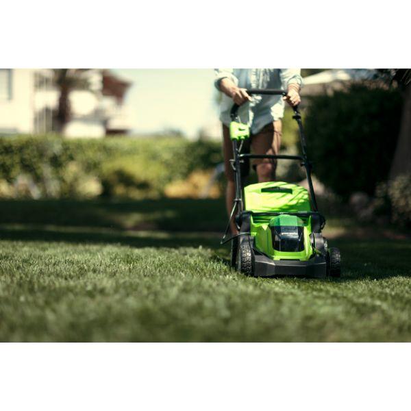 GREENWORKS 40V 41CM/16" CUT BATTERY LAWNMOWER with 2 X 2AH Batteries & Charger