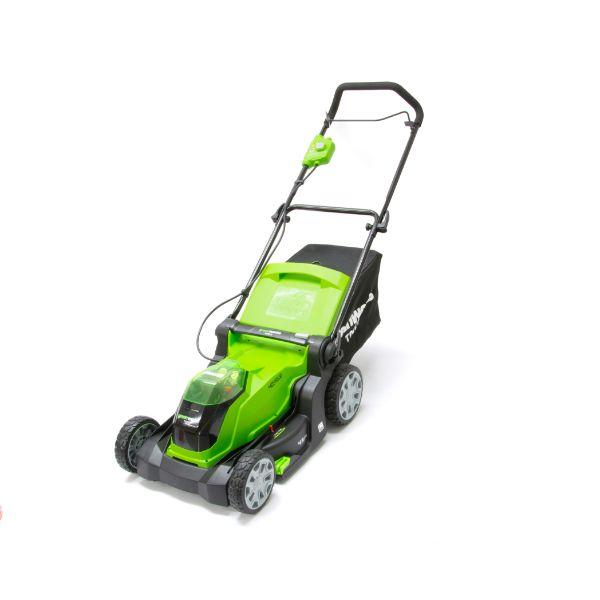 GREENWORKS 40V 41CM/16" CUT BATTERY LAWNMOWER with 2 X 2AH Batteries & Charger