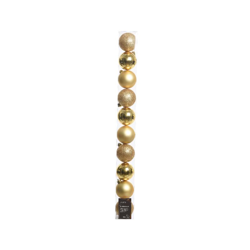 Christmas Shatterproof Gold 6Cm Baubles Box Of 10