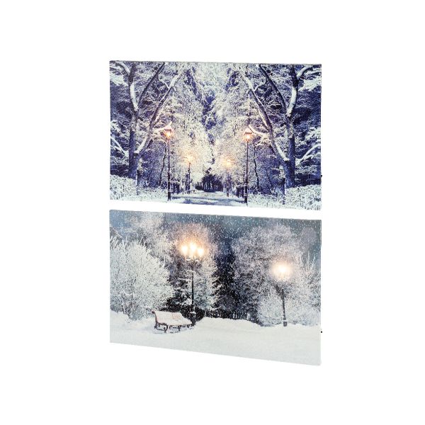 Christmas LED witner scene canvas- battery operated