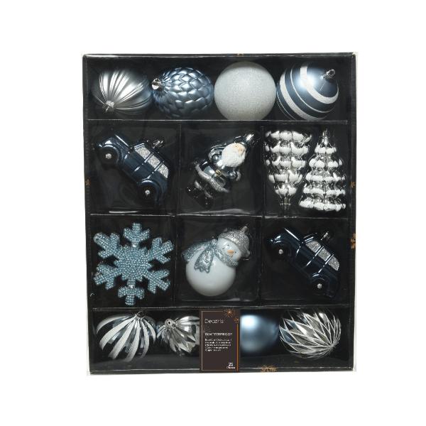 Christmas Baubles Mixbox Shatterproof Matt - Shiny - Glitter