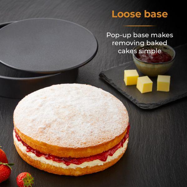 Loose Base Sandwich Pan Non-Stick Round 20cm/8in