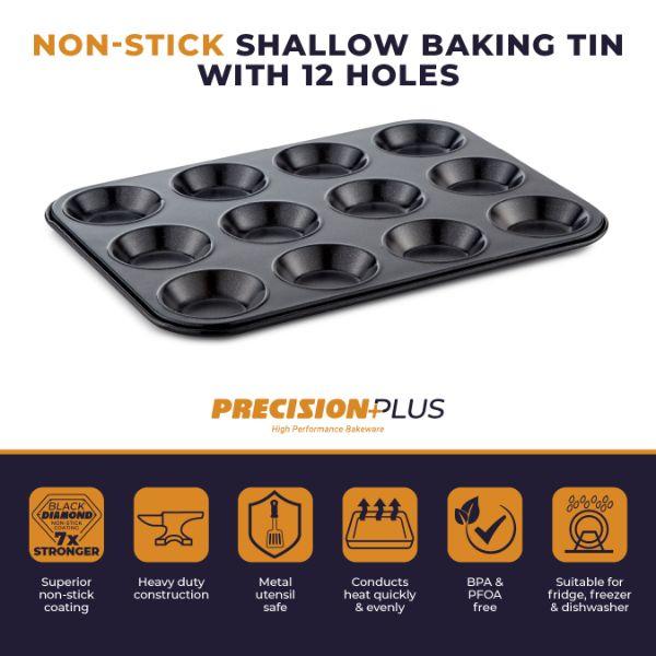 Non-Stick 12 Hole Shallow Baking Pan 32x24cm