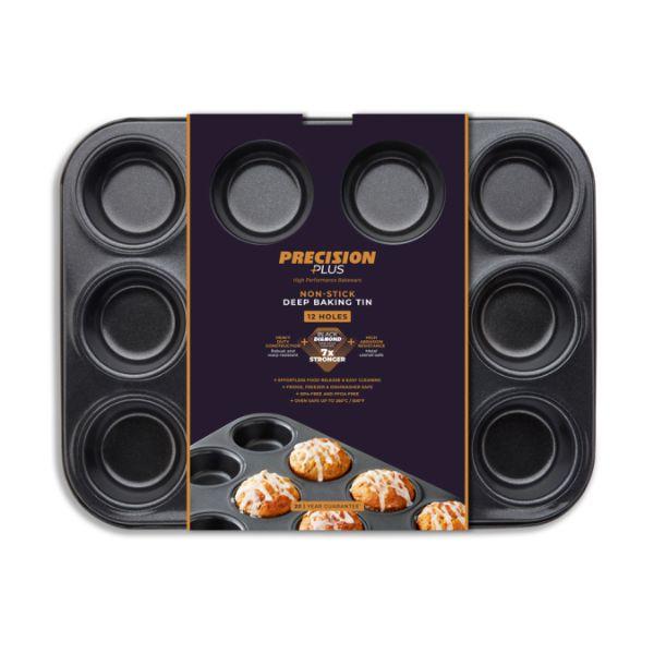 Non-Stick 12 Hole Deep Baking Pan 35x27cm